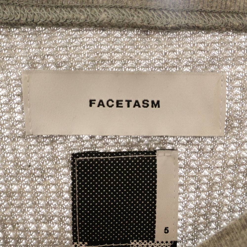 FACETASM(ファセッタズム) 20AW LAYERED LONG SLEEVE TEE レイヤード ドッキング クルーネック長袖Tシャツ カットソー ホワイト/グレー MORK-TEE-U08