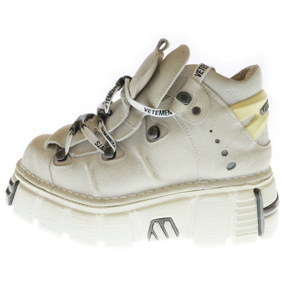 VETEMENTS(ヴェトモン) 23SS × NEW ROCK PLATFORM SNEAKERS ニューロック プラットフォーム 厚底 ローカットスニーカー ホワイト UA53SN200W