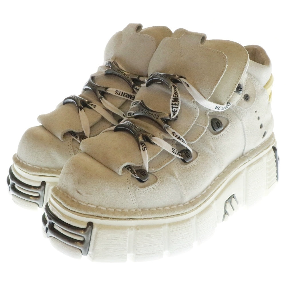 VETEMENTS(ヴェトモン) 23SS × NEW ROCK PLATFORM SNEAKERS ニューロック プラットフォーム 厚底 ローカットスニーカー ホワイト UA53SN200W
