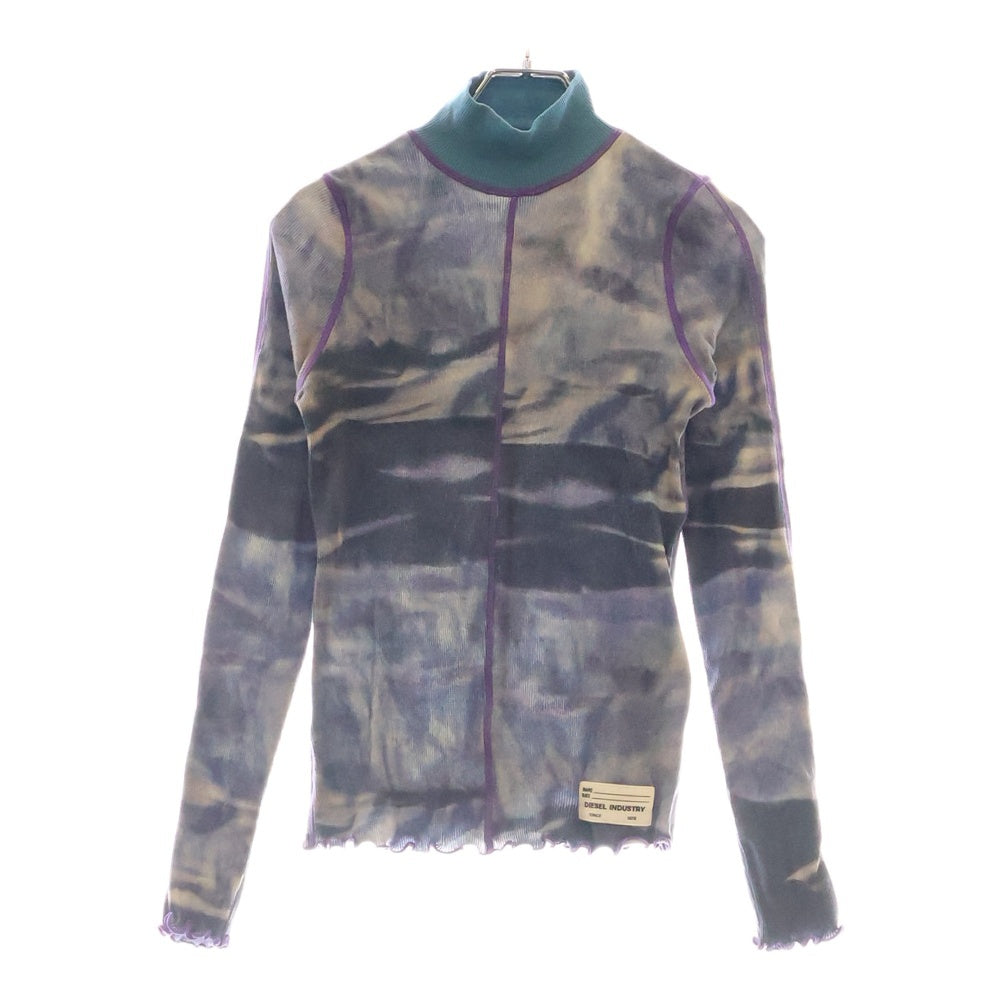 DIESEL(ディーゼル) Turtle Neck Camo Knitwear T-Swainy タートルネック カモニットシャツ ブルー レディース A06640