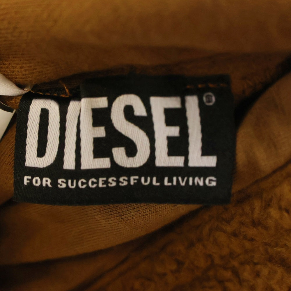 DIESEL(ディーゼル) S-RUMMES パッチデザイン ジップアップ ボアフリース フーディ パーカー ブラウン A08934