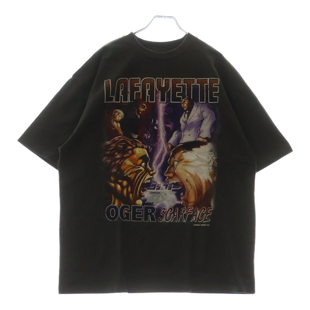 LFYT(エルエフワイティー) ×グラップラー刃牙 VS TEE バキ 範馬勇次郎 花山薫 グラフィックプリント 半袖Tシャツ カットソー ブラック LE230155