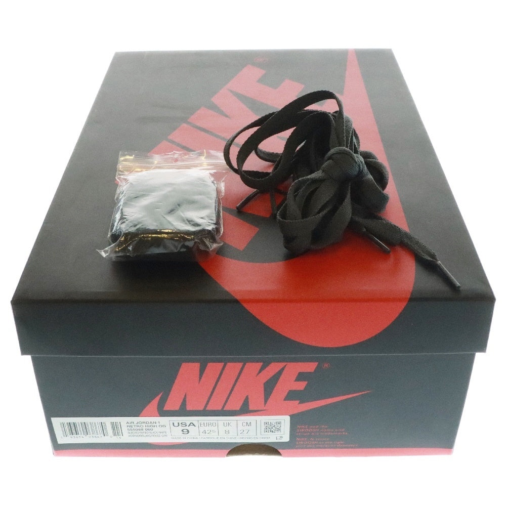 NIKE(ナイキ) AIR JORDAN 1 RETRO HIGH OG BLACK GYM RED エアジョーダン1 レトロ ブラック ジムレッド ハイカットスニーカー US9/27cm 555088-060