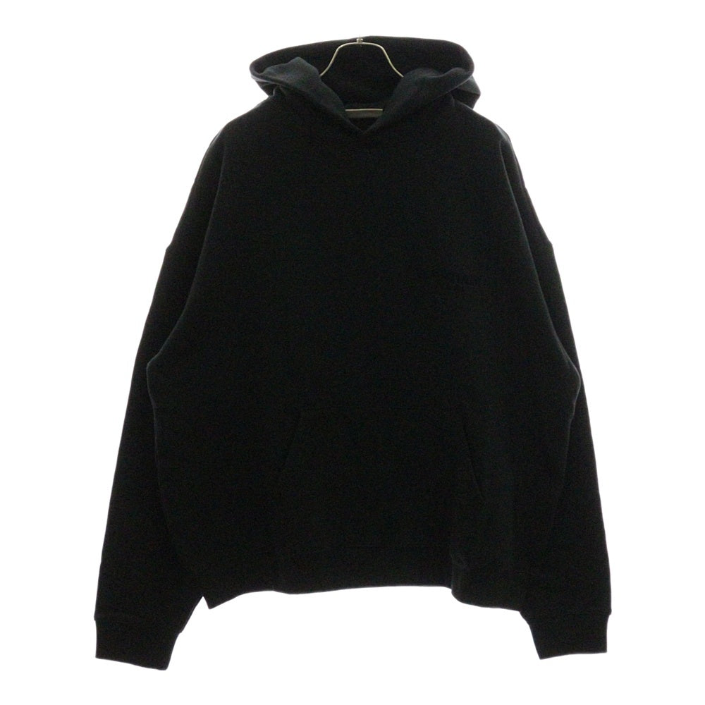 FEAR OF GOD ESSENTIALS(フィアオブゴッド エッセンシャルズ) Flocky Back Logo Sweat Pullover Parka フロッキーバックロゴプリントスウェットプルオーバーパーカー ブラック