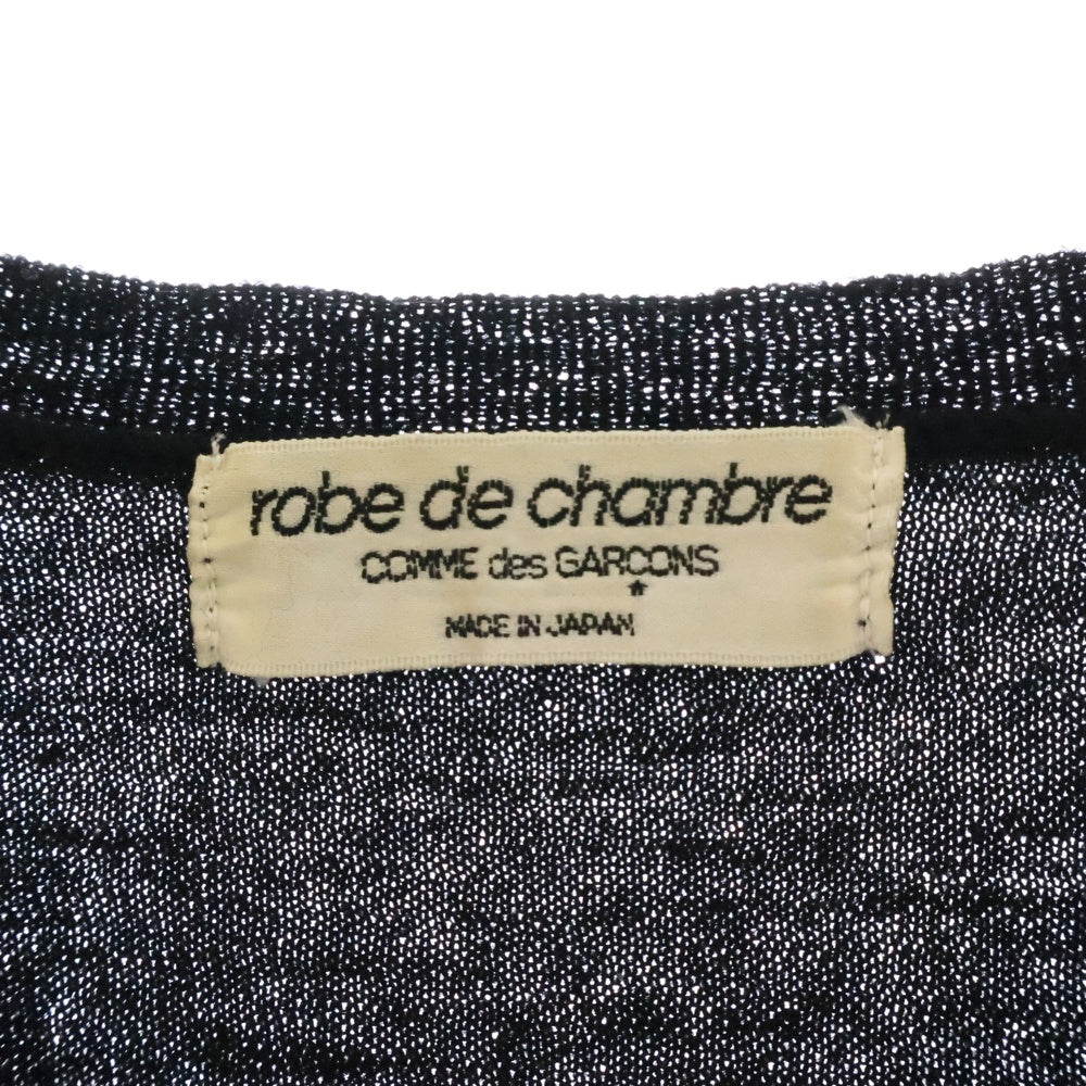 robe de chambre COMME des GARCONS(ローブドシャンブル コムデギャルソン) 90S AD1998 アームポイントボーダー Vネック ウールニット セーター ブラック レディース RN-040410