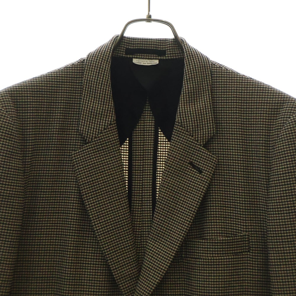 COMME des GARCONS HOMME PLUS(コムデギャルソンオムプリュス) 07AW Archive My Way アーカイブ マイウェイ 千鳥格子柄 ウールロングテーラードジャケット ベージュ PT-J017 AD2007