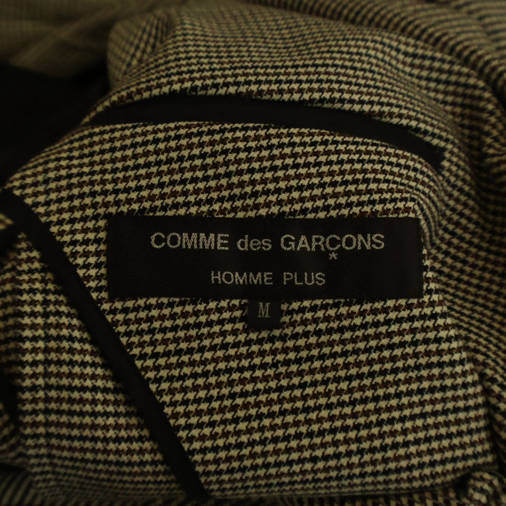 COMME des GARCONS HOMME PLUS(コムデギャルソンオムプリュス) 07AW Archive My Way アーカイブ マイウェイ 千鳥格子柄 ウールロングテーラードジャケット ベージュ PT-J017 AD2007