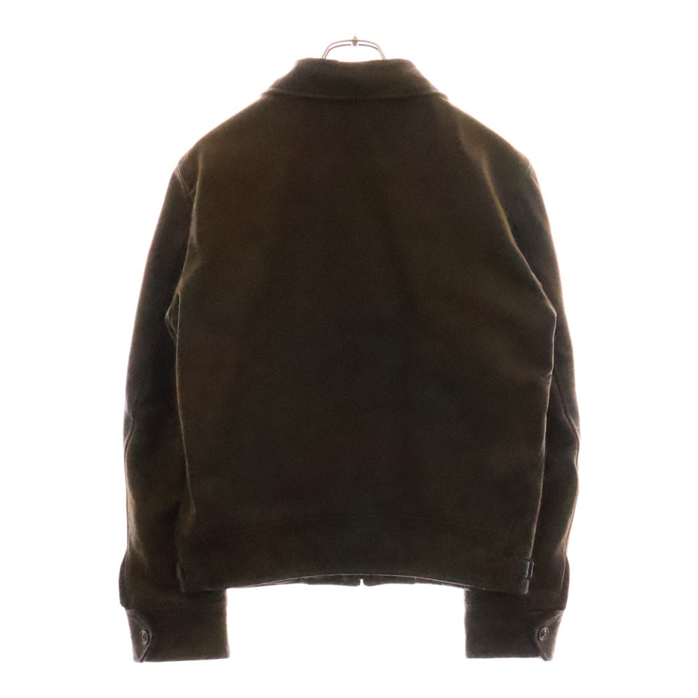 J.CREW(ジェイクルー) カウレザー ジップアップ 襟付き シングル レザージャケット ブラウン