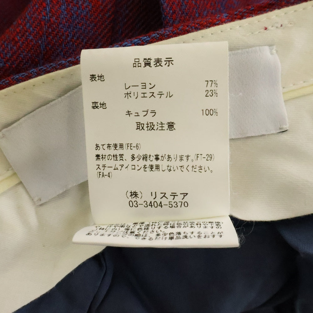 IRENE(アイレネ) 総柄 レーヨンタックパンツ スラックス レディース レッド/ブルー 24S88005