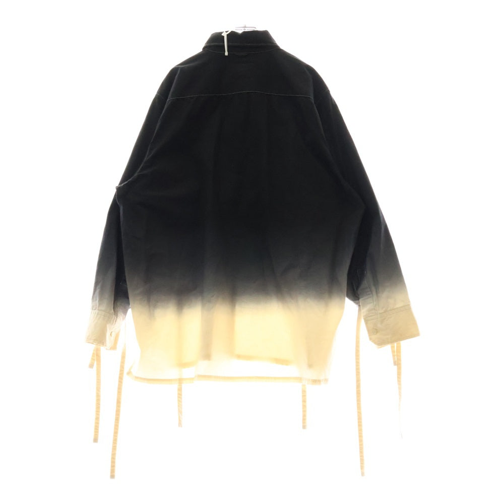 SYU.HOMME/FEMM(シュウ オム フェム) 22SS DYED SUPER ARM SHIRTS ダイスーパーアーム 長袖シャツ ブラック/ホワイト H22SS-01
