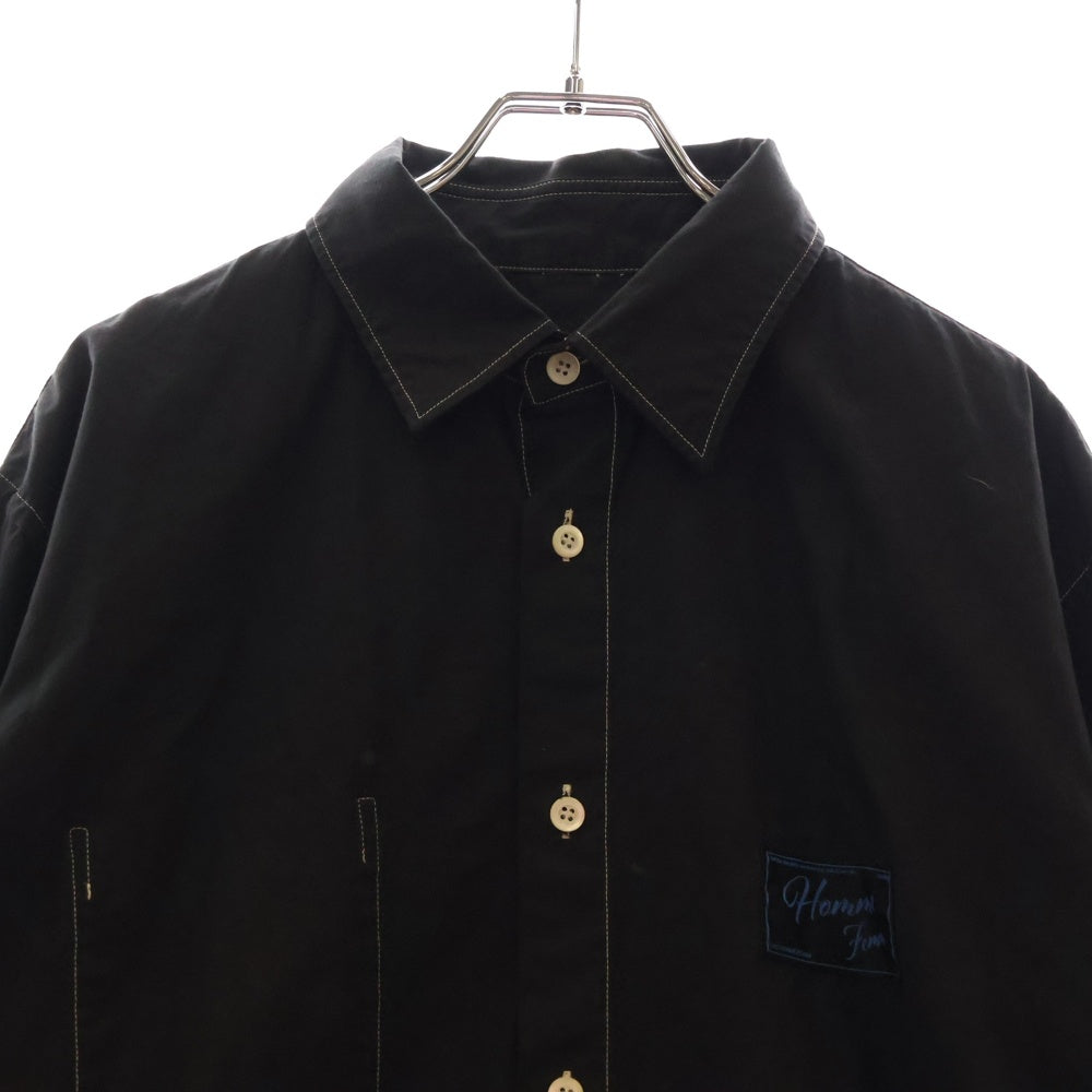 SYU.HOMME/FEMM(シュウ オム フェム) 22SS DYED SUPER ARM SHIRTS ダイスーパーアーム 長袖シャツ ブラック/ホワイト H22SS-01