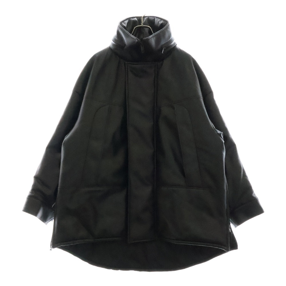 THE RERACS(ザ リラクス) 21AW フェイクレザー パテッド モンスターパーカー ジャケット ブラック