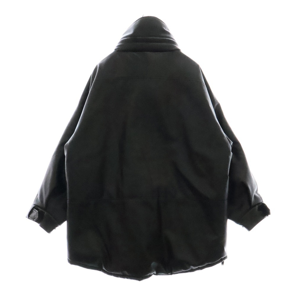 THE RERACS(ザ リラクス) 21AW フェイクレザー パテッド モンスターパーカー ジャケット ブラック