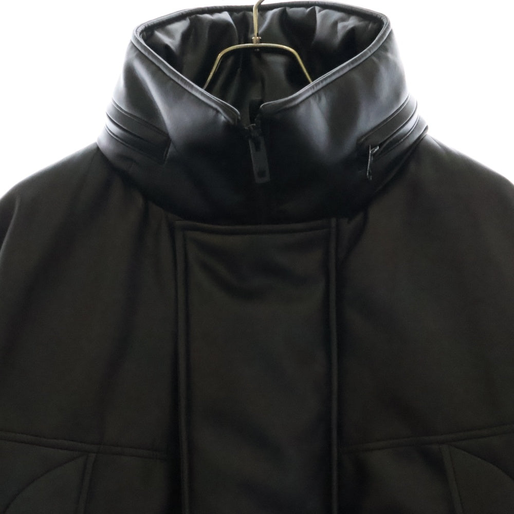 THE RERACS(ザ リラクス) 21AW フェイクレザー パテッド モンスターパーカー ジャケット ブラック