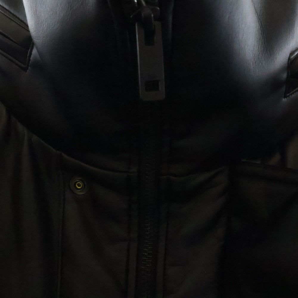 THE RERACS(ザ リラクス) 21AW フェイクレザー パテッド モンスターパーカー ジャケット ブラック