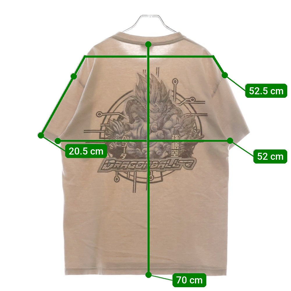 VINTAGE(ヴィンテージ) 00S VINTAGE DRAGONBALL Z TEE ヴィンテージ ドラゴンボールゼット 孫悟空 ベジータ ゴジータ 両面プリントTシャツ 半袖クルーネックカットソー アイボリー