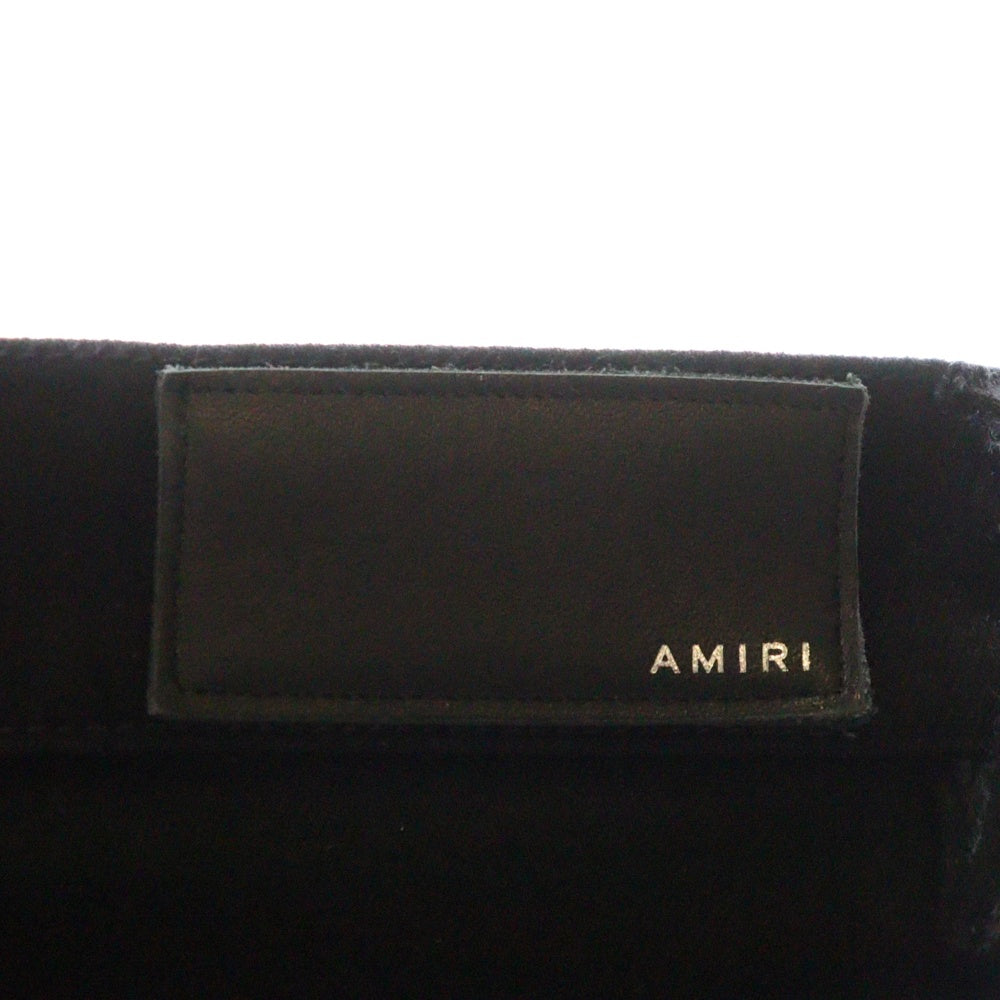 AMIRI(アミリ) ダメージ加工 ボタンフライ ストレッチ スリムスキニー デニムパンツ ブラック
