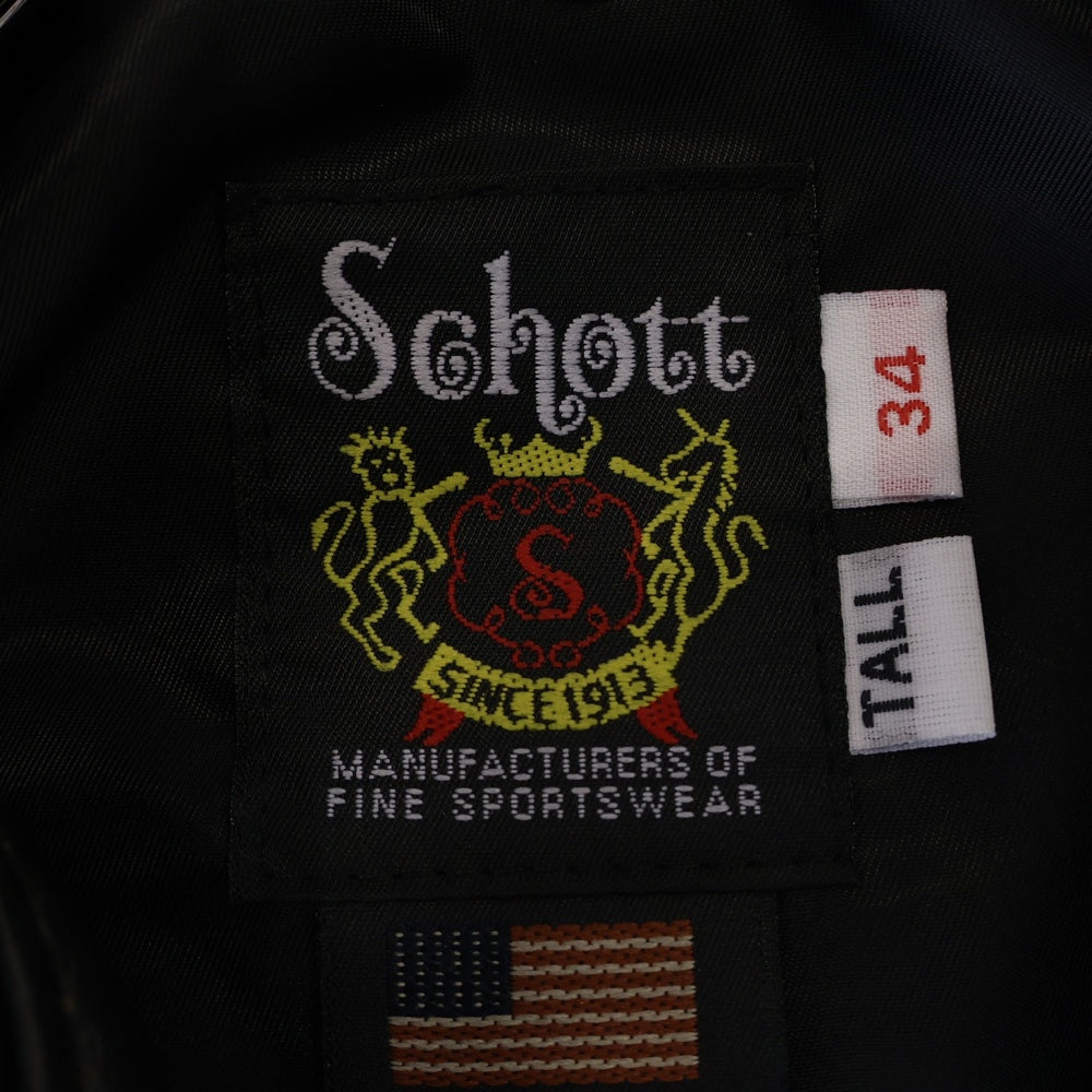 SCHOTT(ショット) 217US SHEEP ONESTAR シープ ワンスター ダブル ライダース ジャケット ブラック 7823950093