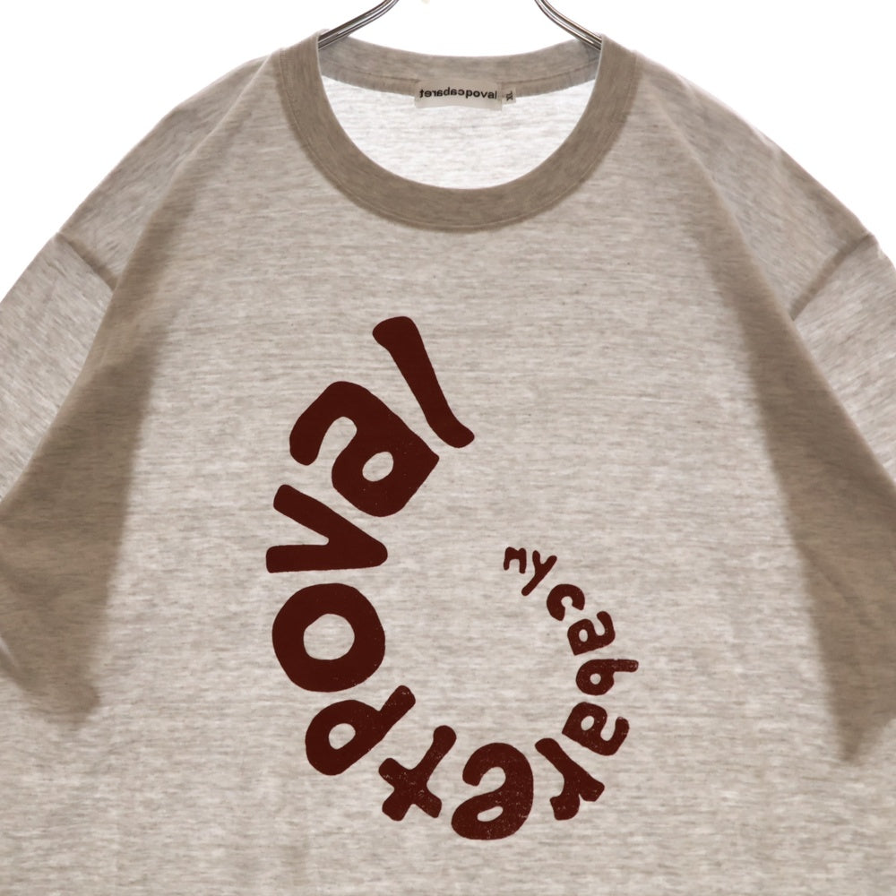 CABARET POVAL(キャバレーポバール) 25SS ロゴプリントTシャツ グレー