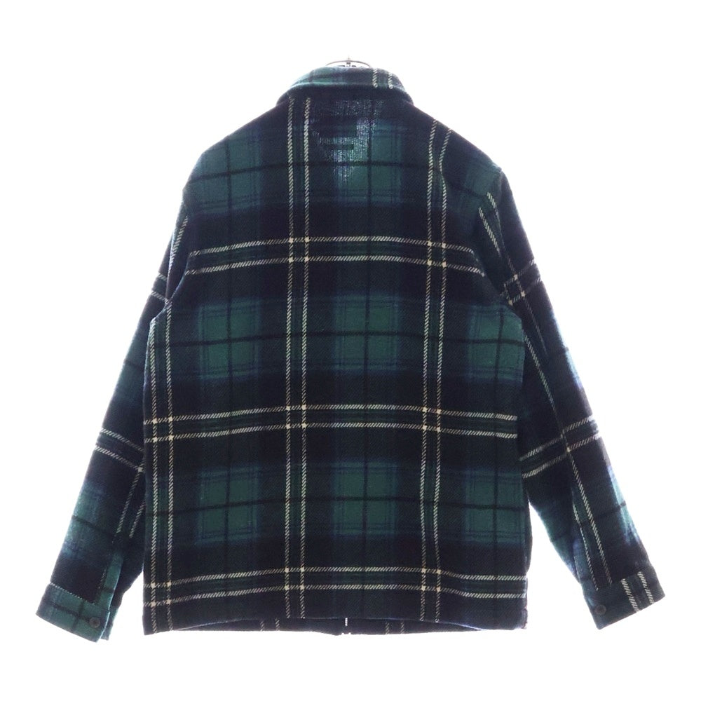 STUSSY(ステューシー) HEAVY WOOL PLAID SHIRT JACKET ヘビー ウール プレイド ジップアップ シャツ ジャケット グリーン