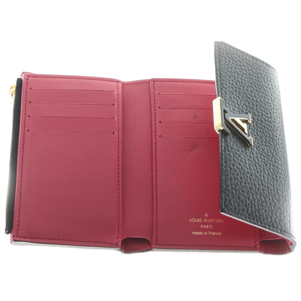 LOUIS VUITTON(ルイヴィトン) ポルトフォイユ・カプシーヌ コンパクトウォレット 三つ折り財布 ブラック/ピンク レディース M62157