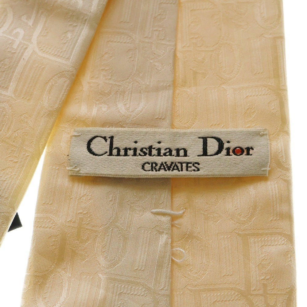 Christian Dior(クリスチャンディオール) オブリーク 総柄 シルク ネクタイ アイボリー