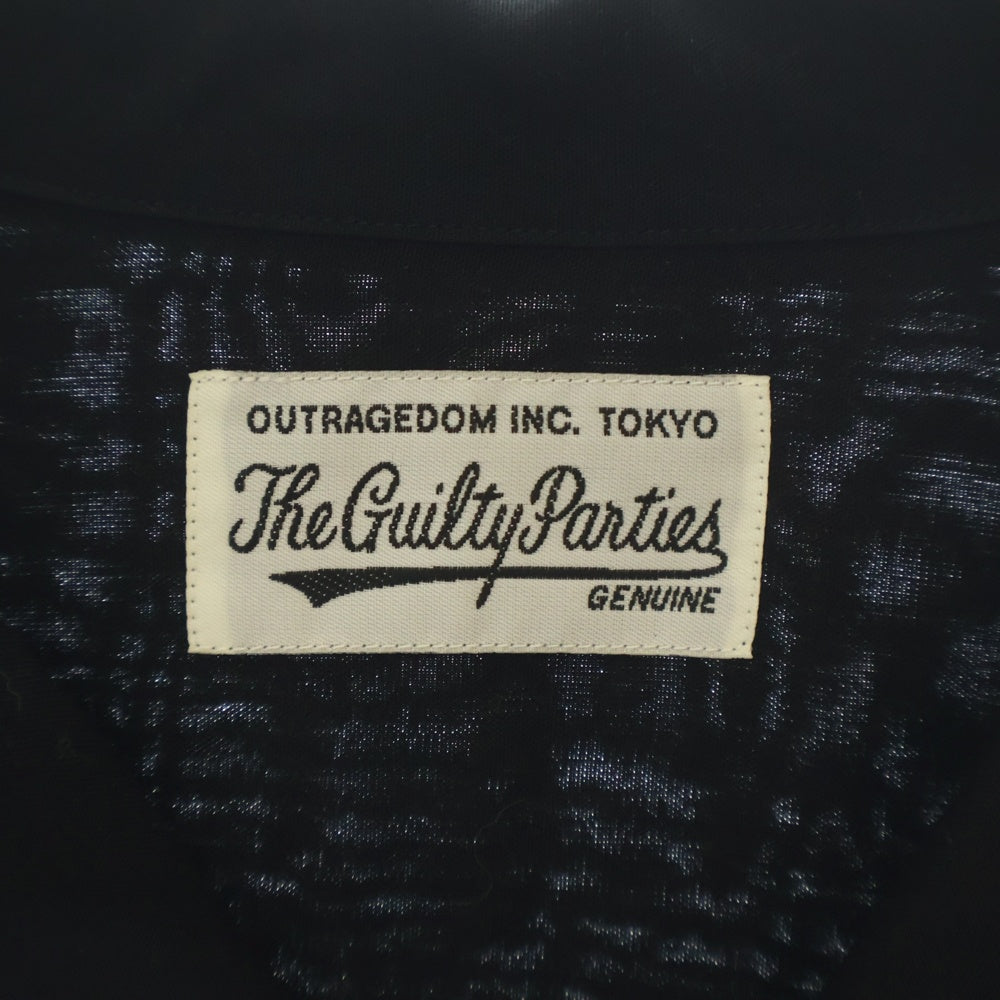 WACKO MARIA(ワコマリア) 22FW THREE-TONE 50S SHIRT スリートーン 長袖シャツ ブラック/ブルー