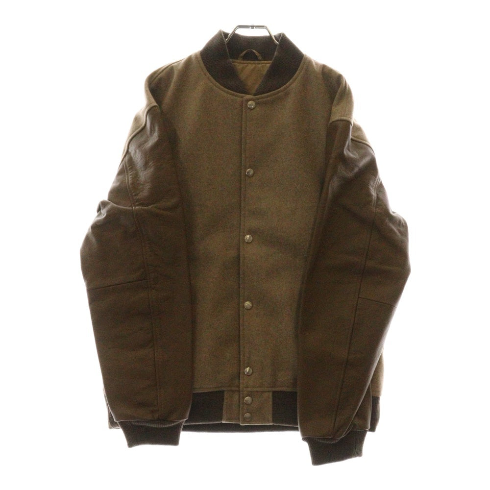 SOPHNET.(ソフネット) 24AW LEATHER SLEEVE VARSITY JACKET レザースリーブ バーシティ ジャケット ブラウン SOPH-242009
