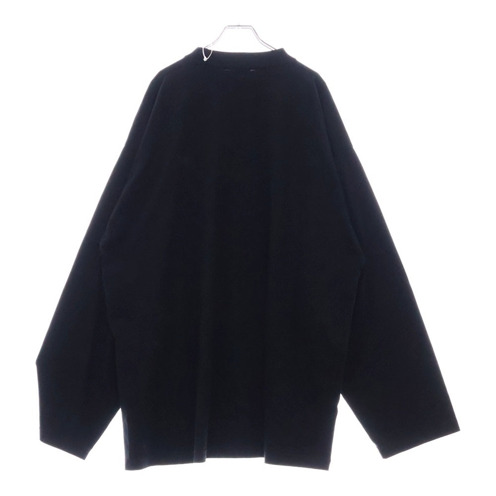 BALENCIAGA(バレンシアガ) CITIES PARIS モックネック フロントプリントロゴ 長袖Tシャツ ブラック 720250 TLVL7
