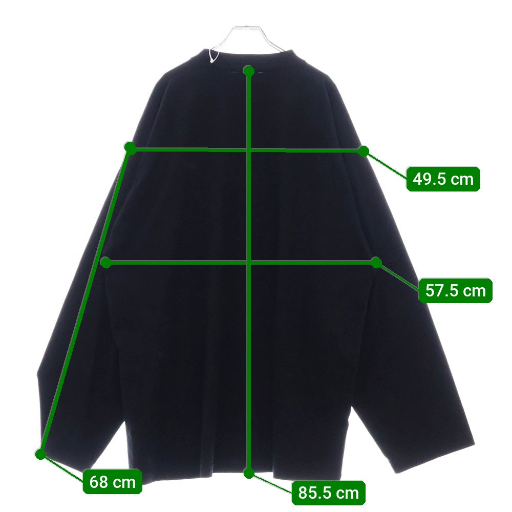 BALENCIAGA(バレンシアガ) CITIES PARIS モックネック フロントプリントロゴ 長袖Tシャツ ブラック 720250 TLVL7