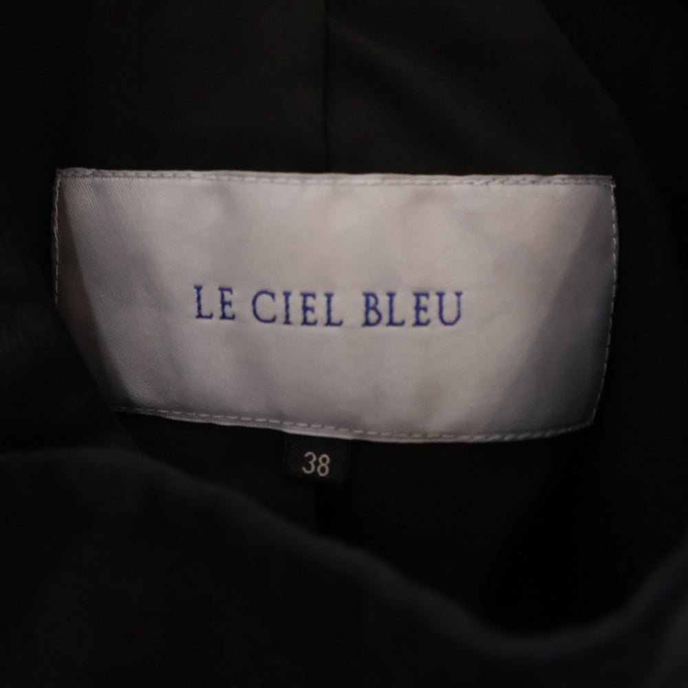 LE CIEL BLEU(ルシェルブルー) ゴートレザー ジップアップレザージャケット ブルゾン ブラック レディース 16S64001-2