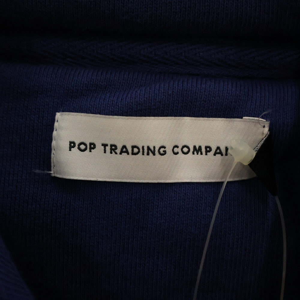 POP TRADING COMPANY(ポップトレーディングカンパニー) フロントロゴワッペンスウェットプルオーバーパーカー ネイビー レッド