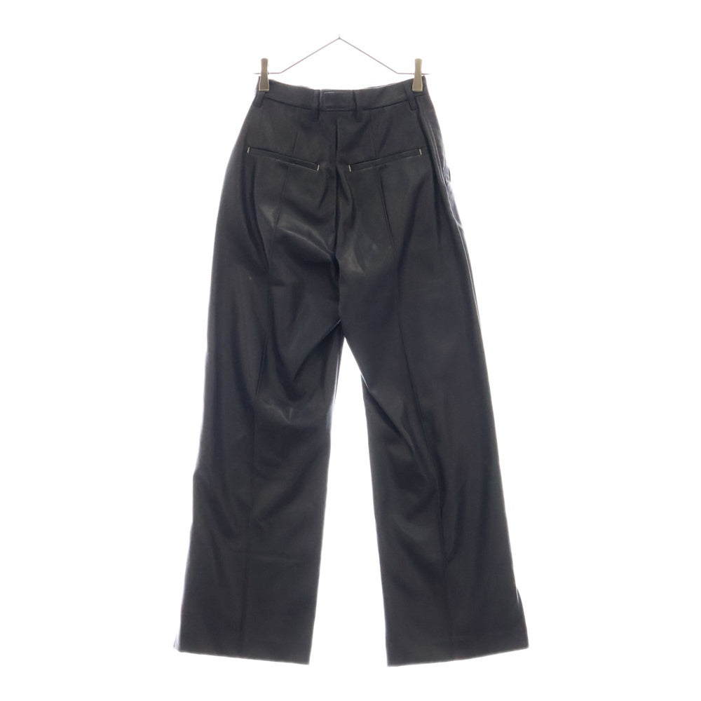 AMERI(アメリ) PIN TUCK SYNTHETIC LEATHER PANTS ピンタック シンセティック レザーパンツ ネイビー 01320870680