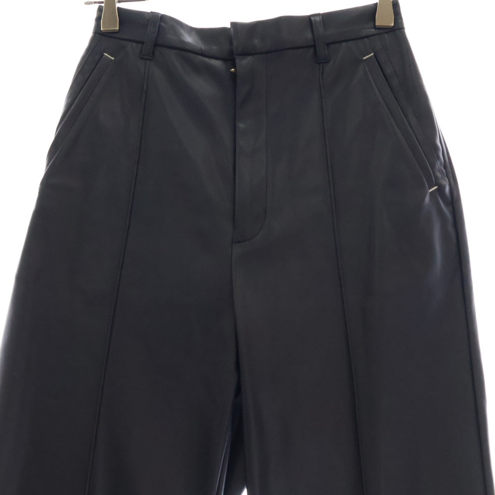 AMERI(アメリ) PIN TUCK SYNTHETIC LEATHER PANTS ピンタック シンセティック レザーパンツ ネイビー 01320870680