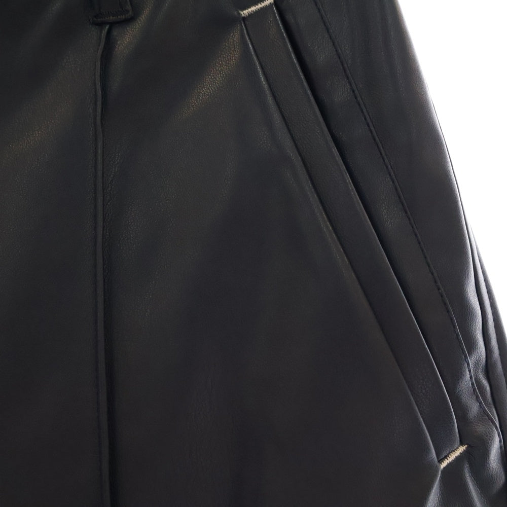 AMERI(アメリ) PIN TUCK SYNTHETIC LEATHER PANTS ピンタック シンセティック レザーパンツ ネイビー 01320870680