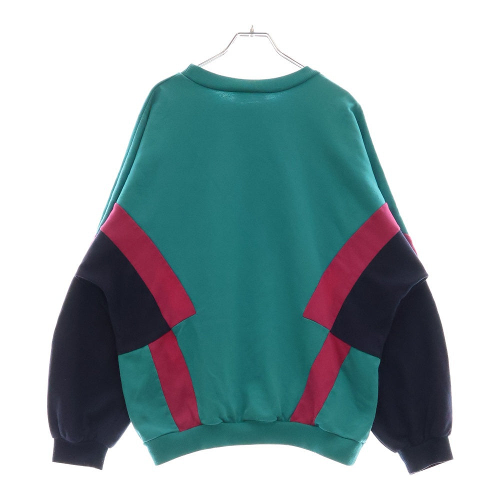 adidas(アディダス) 90S VINTAGE トレフォイルロゴ 万国旗タグ クルーネック ヴィンテージ スウェットトレーナー ブルー