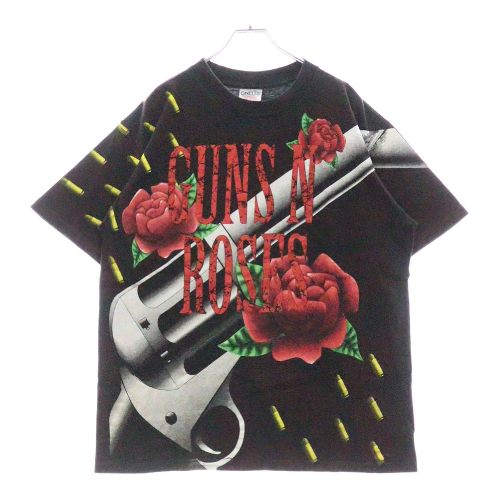 VINTAGE(ヴィンテージ) 90s GUNS N' ROSES 1993 OVP ONEITA ヴィンテージ ガンズ ローズ 半袖Tシャツ ブラック/レッド