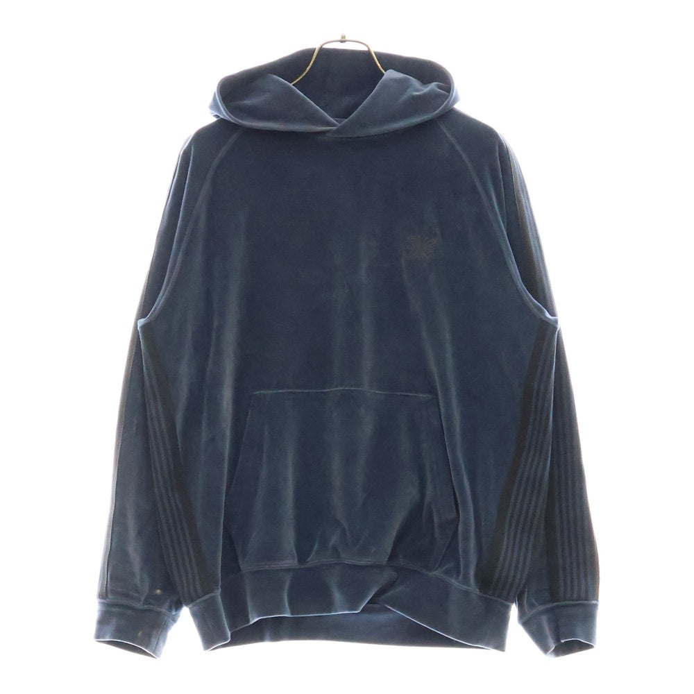 Needles(ニードルス) TRACK HOODIE ベロア トラックフーディー パーカー ライトブルー NS252