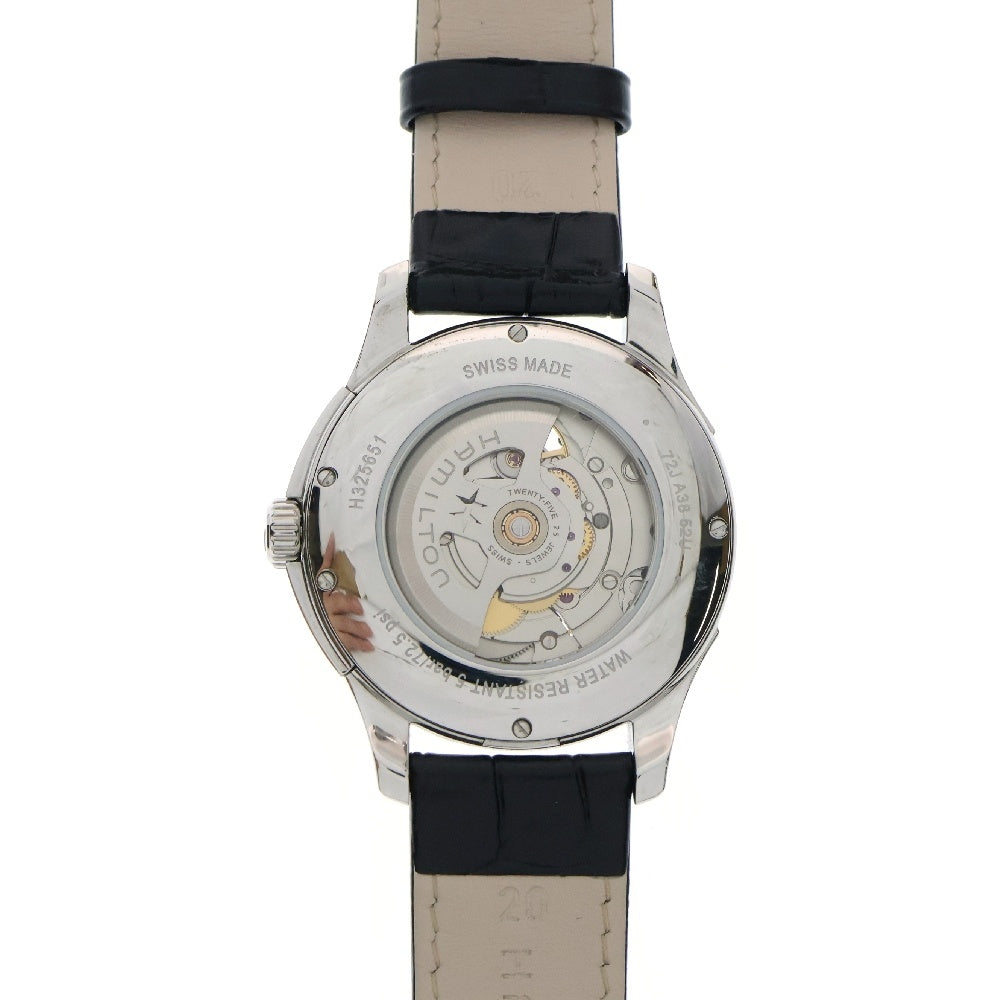 HAMILTON(ハミルトン) JAZZMASTER viewmatic OPEN HEART 40mm ジャズマスター ビューマチック オープンハート 自動巻き クロコ型押し エンボスレザーベルト ウォッチ 腕時計 H325651