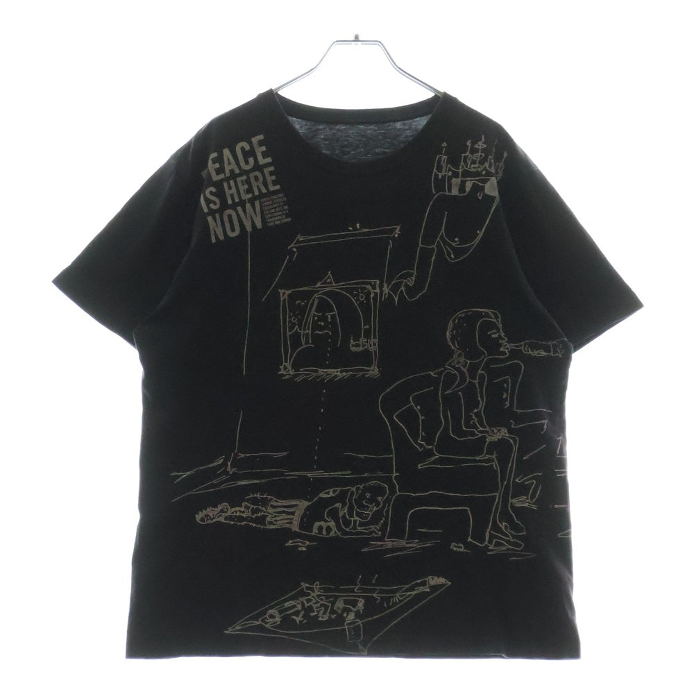VINTAGE(ヴィンテージ) PEACE IS HERE NOW Tシャツ オノヨーコ ジョンレノン 半袖 カットソーブラック