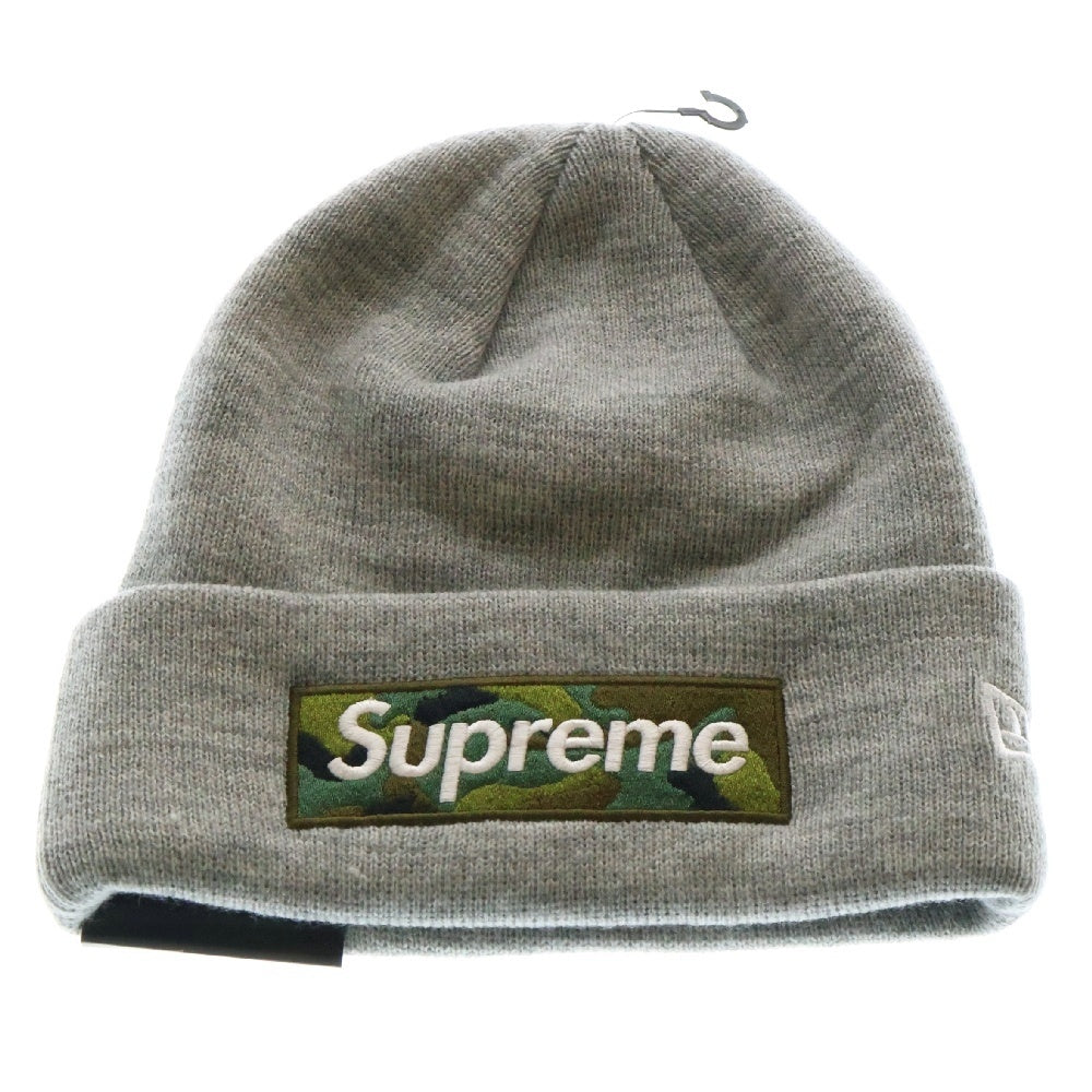 SUPREME(シュプリーム) 23AW × New Era Box Logo Beanie ニューエラ カモ柄 ボックスロゴ ビーニー 帽子 グレー