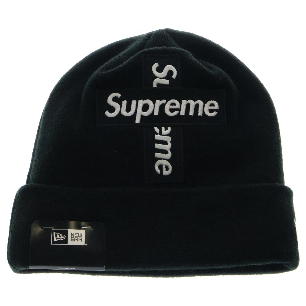 SUPREME(シュプリーム) 20AW × New Era Cross Box Logo Beanie ニューエラ クロスボックスロゴ ビーニー 帽子 ブラック