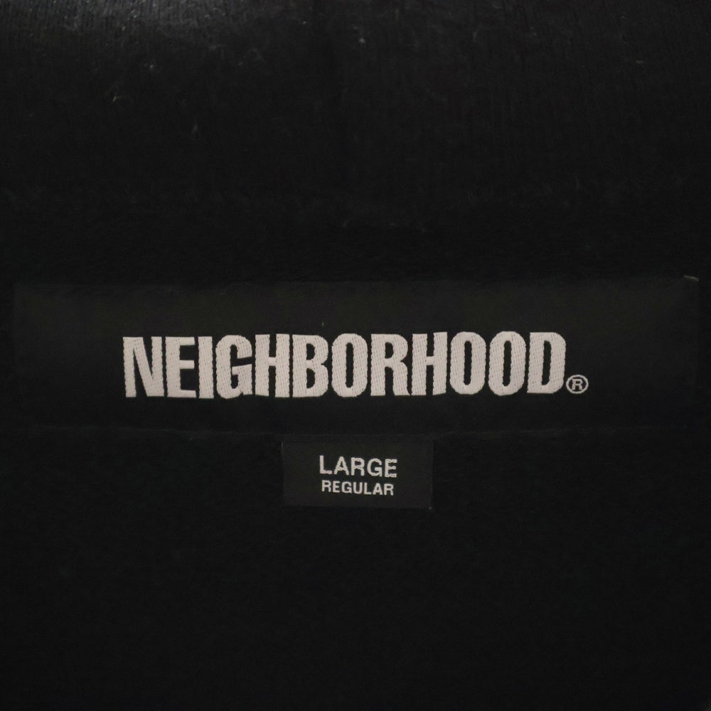 NEIGHBORHOOD(ネイバーフッド) 22AW COLLEGE-S HOODED LS CO ロゴプリントスウェットプルオーバーパーカー ブラック 222TPNH-CSM02