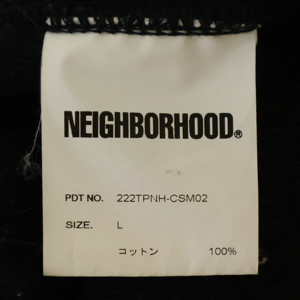 NEIGHBORHOOD(ネイバーフッド) 22AW COLLEGE-S HOODED LS CO ロゴプリントスウェットプルオーバーパーカー ブラック 222TPNH-CSM02