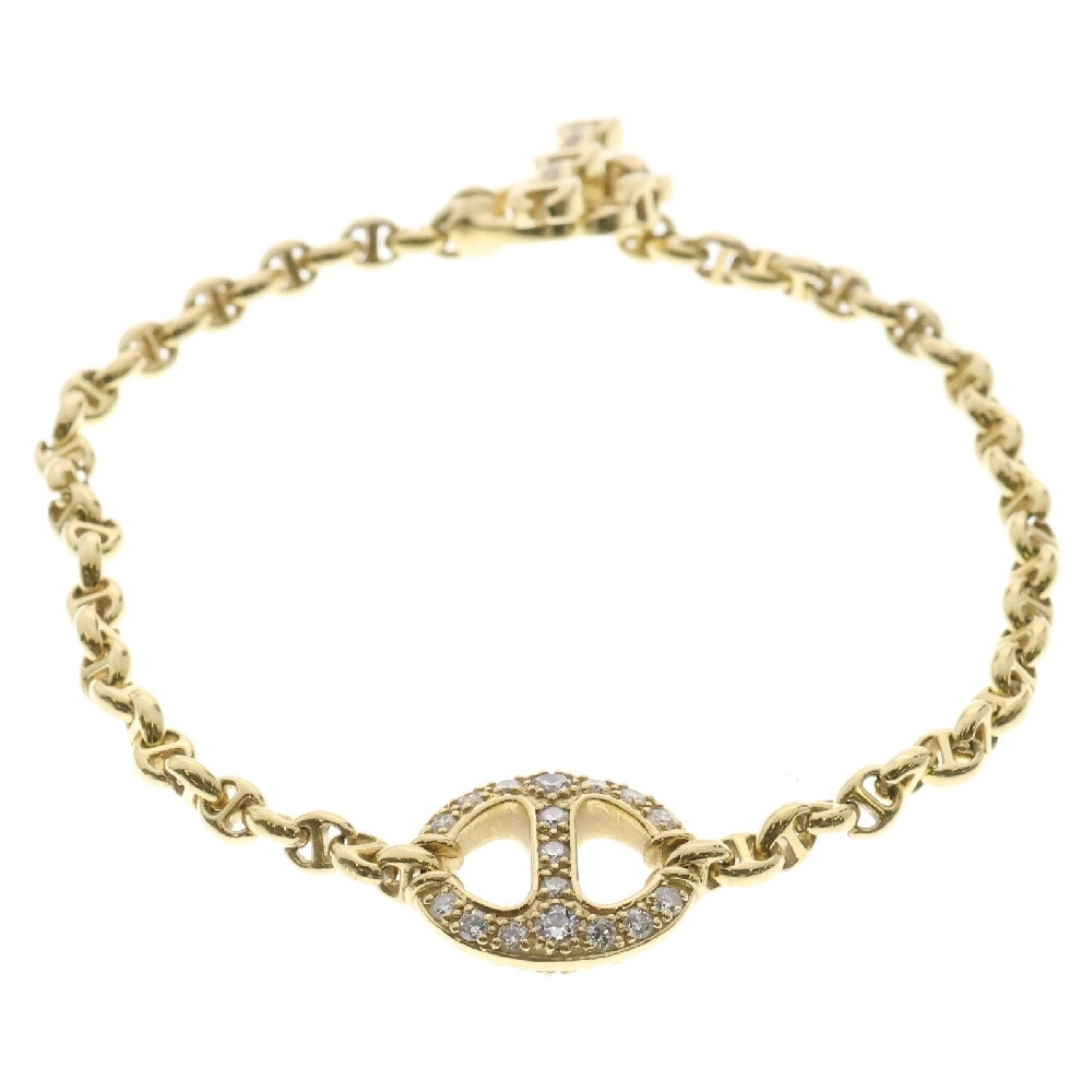HOORSENBUHS(ホーセンブース) 14MM SINGLE LINK BRACELET WITH DIAMONDS シングルリンク チェーンブレスレット ダイヤモンド K18YG イエローゴールド t9912200216