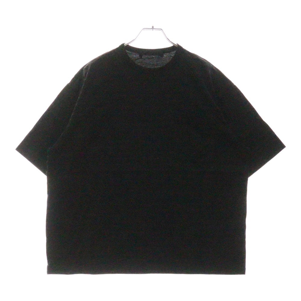 th products(ティーエイチ プロダクツ) Oversized T-Shirt オーバーサイズ ボーダー ポケット クルーネック半袖Tシャツ カットソー ブラック 2101-T14-M110