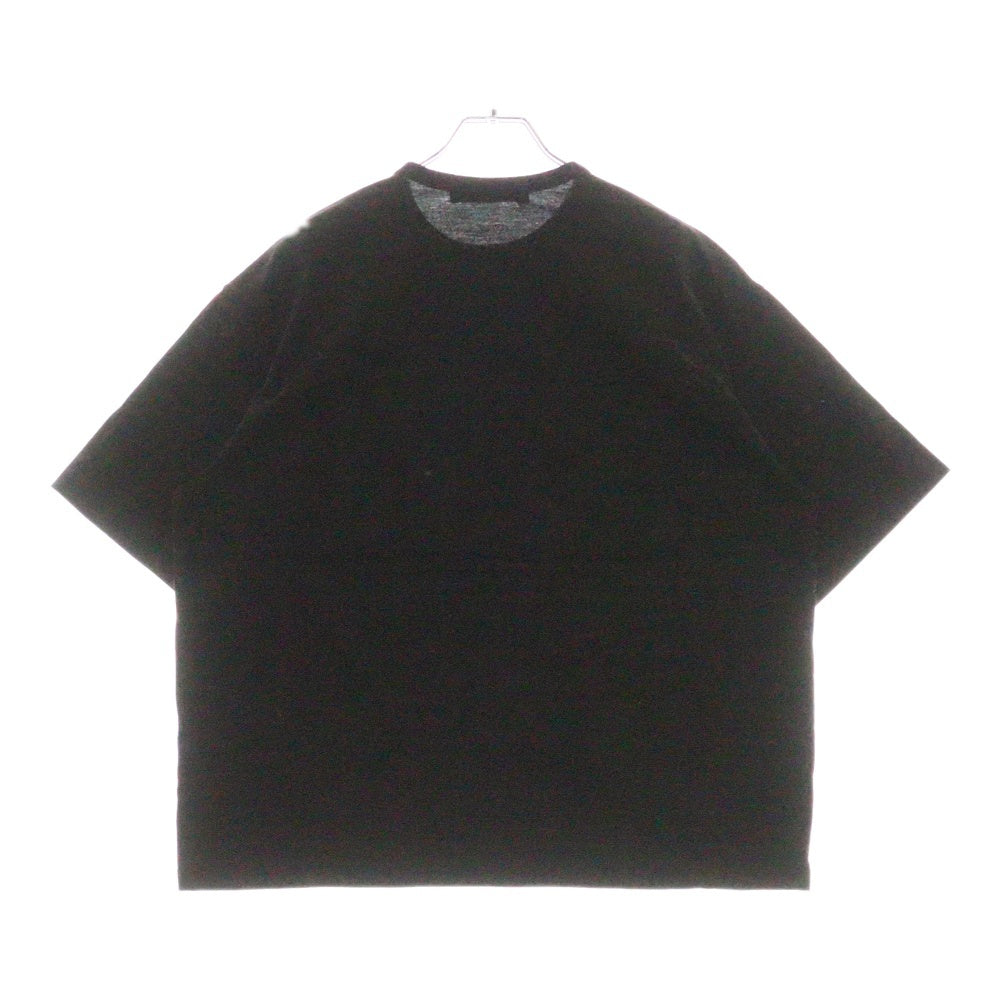 th products(ティーエイチ プロダクツ) Oversized T-Shirt オーバーサイズ ボーダー ポケット クルーネック半袖Tシャツ カットソー ブラック 2101-T14-M110