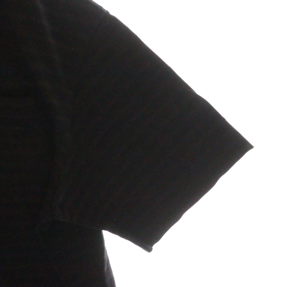 th products(ティーエイチ プロダクツ) Oversized T-Shirt オーバーサイズ ボーダー ポケット クルーネック半袖Tシャツ カットソー ブラック 2101-T14-M110