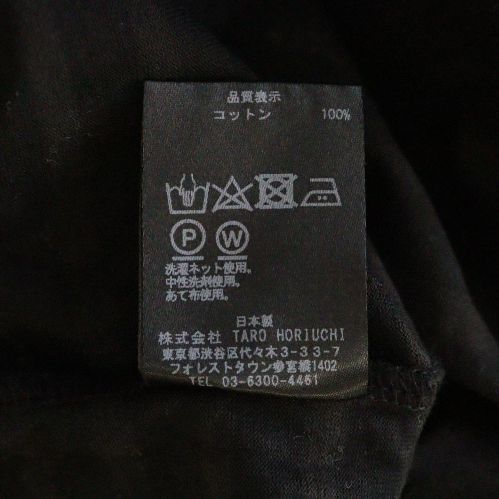 th products(ティーエイチ プロダクツ) Oversized T-Shirt オーバーサイズ ボーダー ポケット クルーネック半袖Tシャツ カットソー ブラック 2101-T14-M110