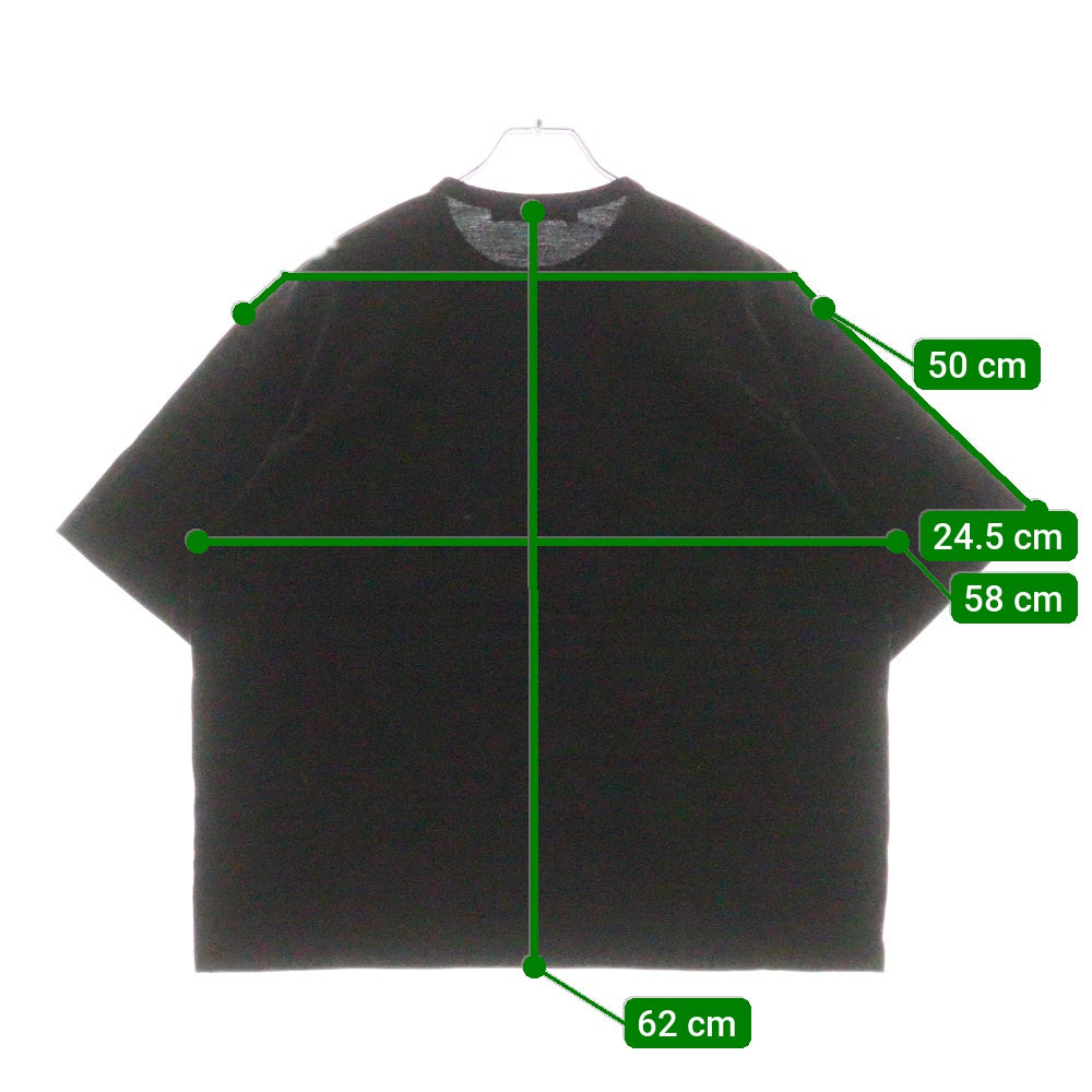 th products(ティーエイチ プロダクツ) Oversized T-Shirt オーバーサイズ ボーダー ポケット クルーネック半袖Tシャツ カットソー ブラック 2101-T14-M110